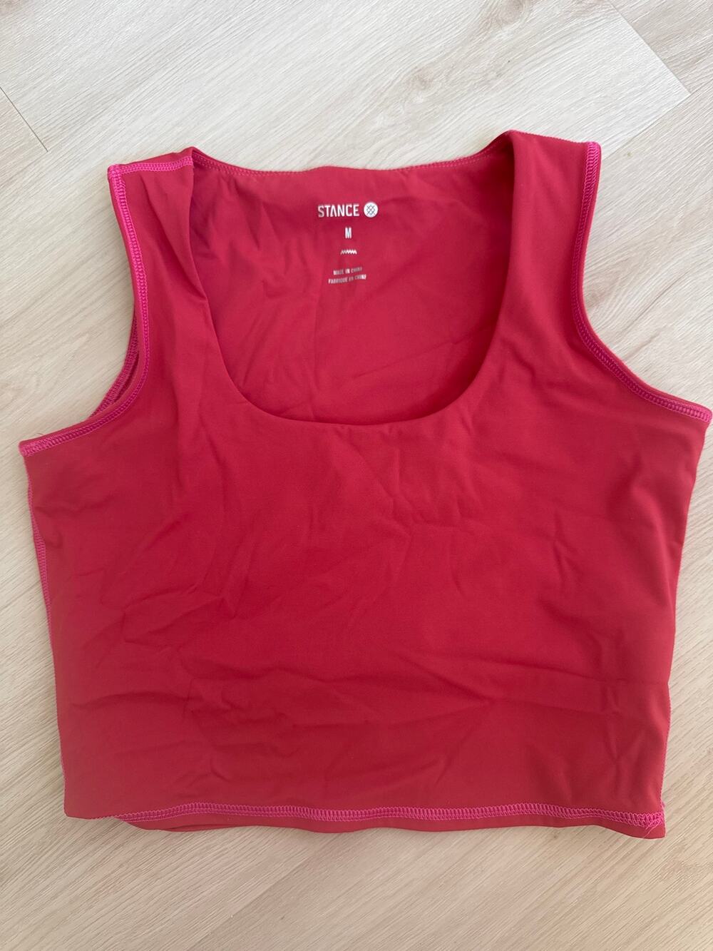 STANCE Women's Performance Crop Tank Top Pink Athletic Workout Gym Size M